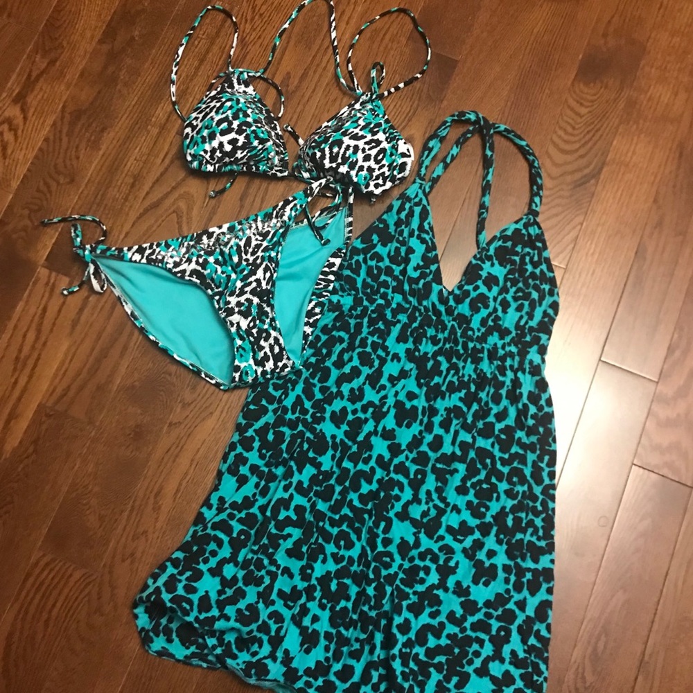 2 pc swim suit with coverup included